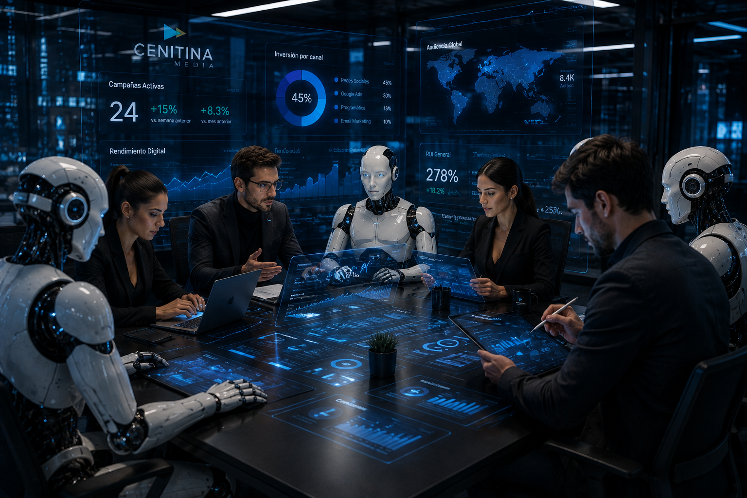 Equipo de Cenitina Media trabajando con apoyo de IA